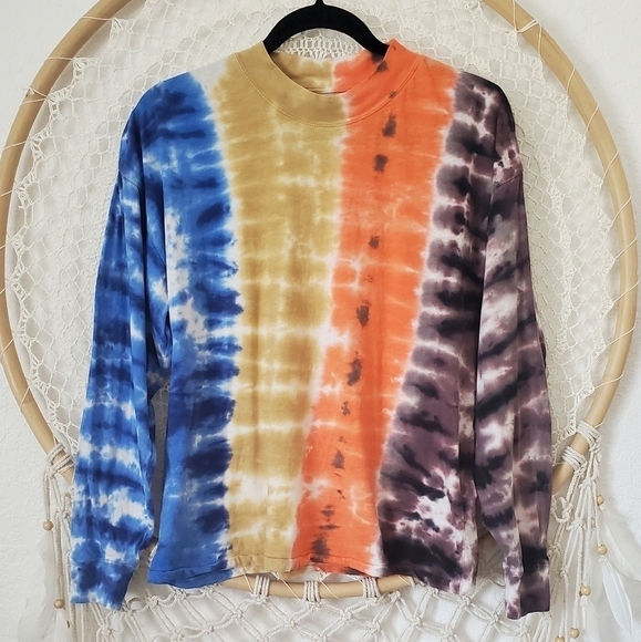 Urban Outfitters OU Recycled Cotton Tie Dye Long Sleeve Tee Size S - Picture 2 of 9